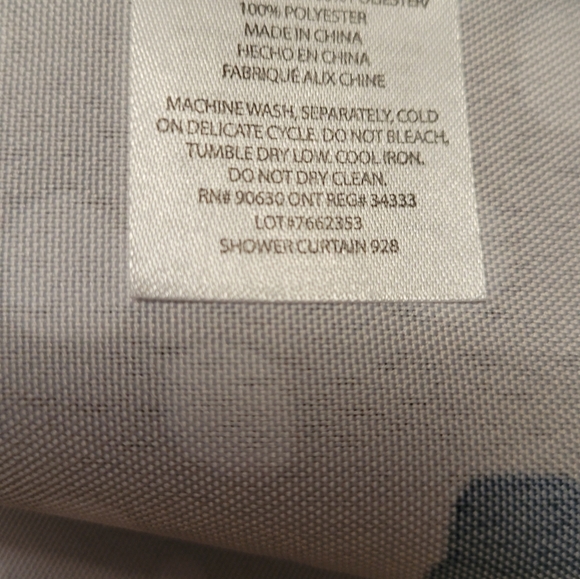Multicolored Washable Fabric Shower Curtain-Taupe/Black/Gray/White/Blue-72x72 - Picture 5 of 5
